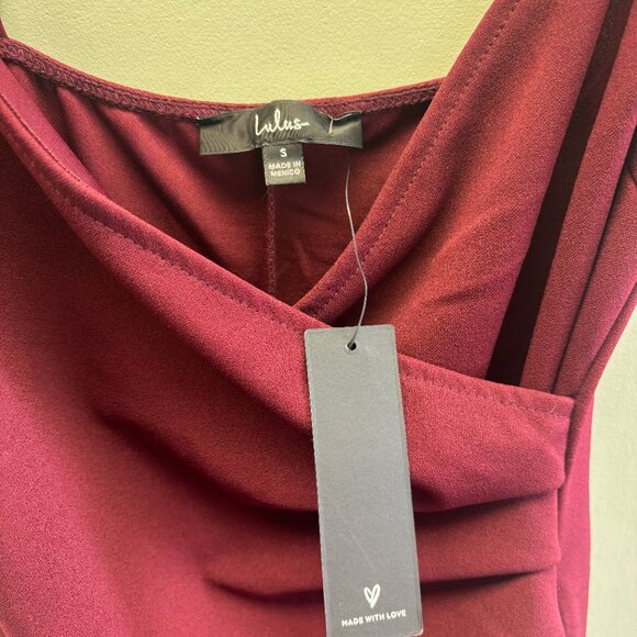 LULUS CHERRY WINE RED MAXI DRESS - Picture 3 of 3